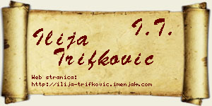 Ilija Trifković vizit kartica
